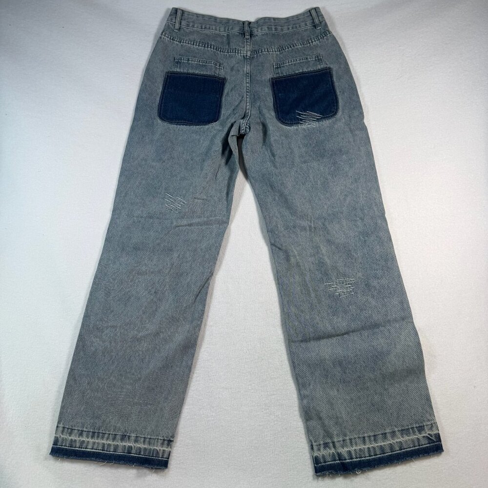 Aelfric Eden Jeans Womens 34 Blue Wide Leg Mid Rise Medium Wash - Picture 2 of 13